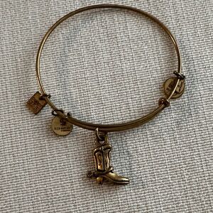 Alex and Ani Gold Cowboy Boot Charm Bracelet
